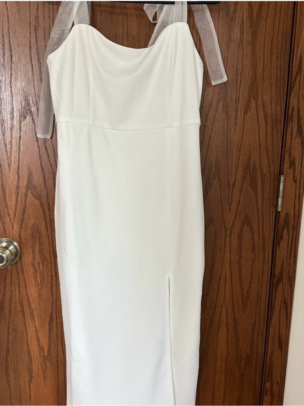 Lulu’s White Strap Tie Midi Dress